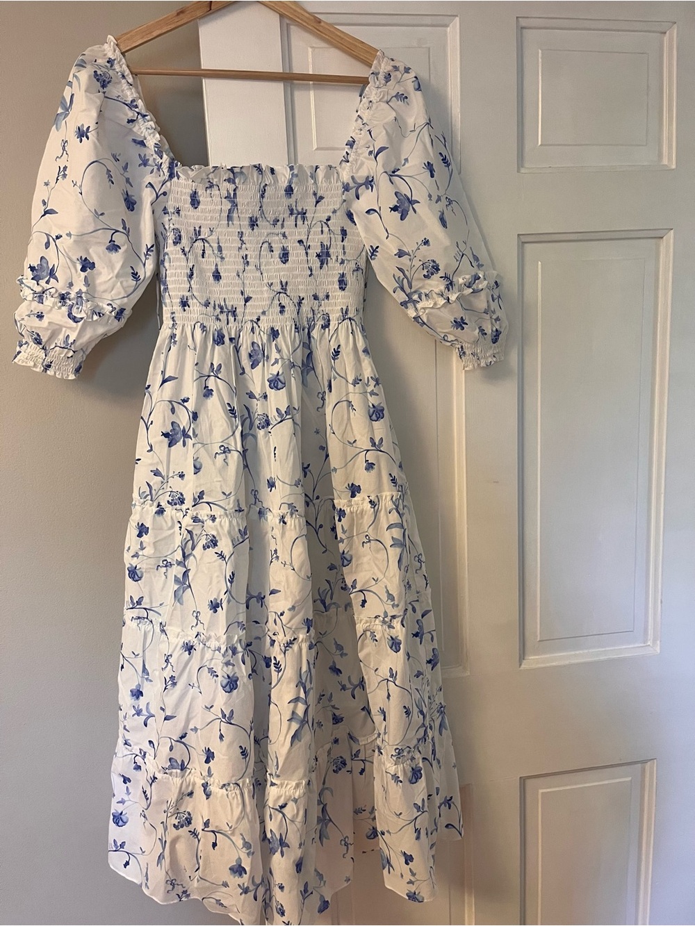 Hill House Nesli Nap Dress with Blue Floral Size XS - Picture 4 of 5